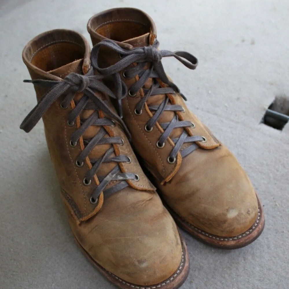 Chippewa Original Mens Boots Size 8 D Tan Brown Distressed Leather - 1901M25